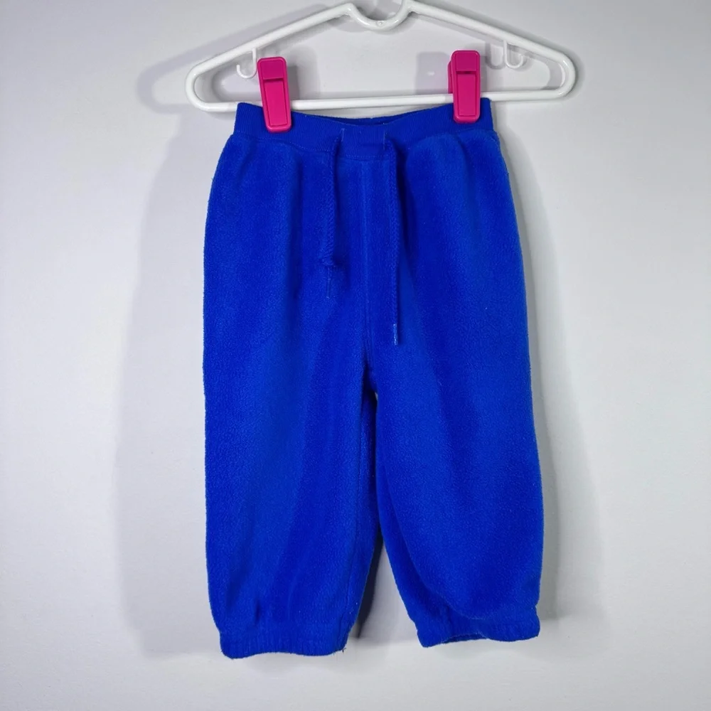 Vintage Carter’s 12M Fleece Set Blue Truck Pullover Pants Baby Outfit